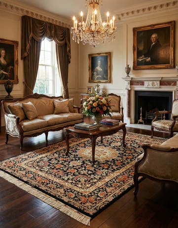 4' 6 x 6' 6 Ghom Silk Rug