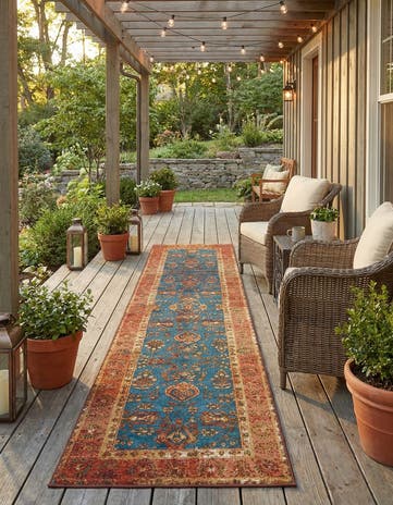 2' 7 x 10' Easy-Clean Traditional Indoor / Outdoor Runner Rug