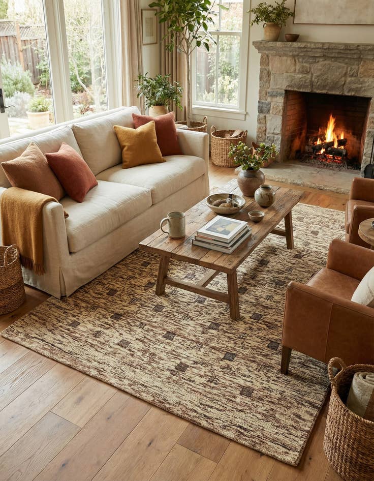 Detail image of 4' 8 x 6' 10  Hand Knotted Gabbeh Wool Rug