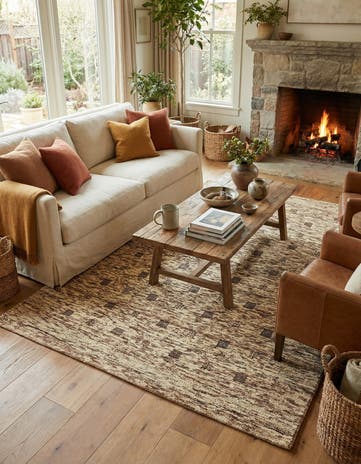 4' 8 x 6' 10 Hand Knotted Gabbeh Wool Rug