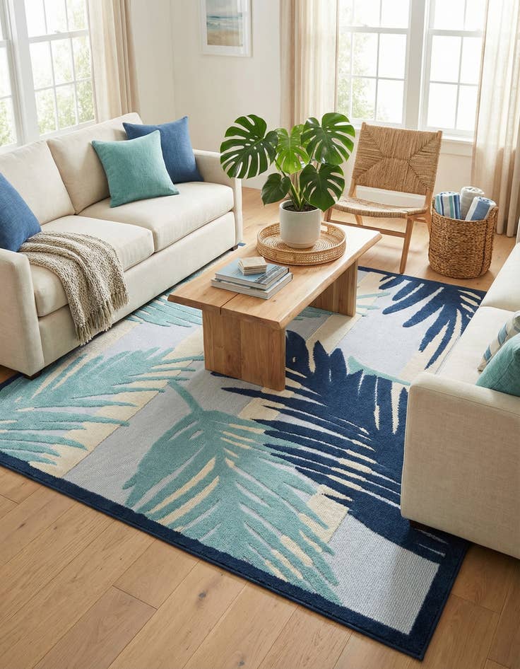 Detail image of 7' 10 x 7' 10  Washable Aruba Indoor / Outdoor Square Rug