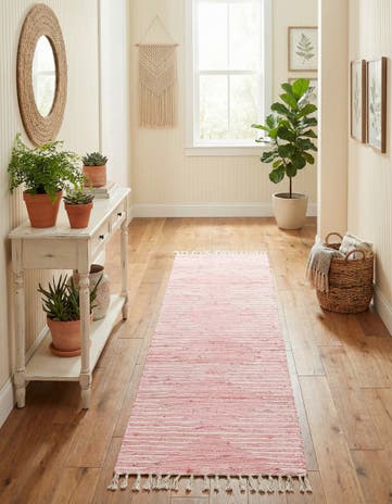 2' 7 x 10' Hand Woven Chindi Cotton Runner Rug