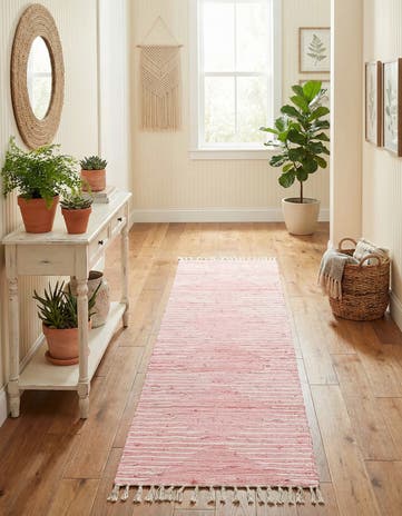 2' 7 x 10' Hand Woven Chindi Cotton Runner Rug
