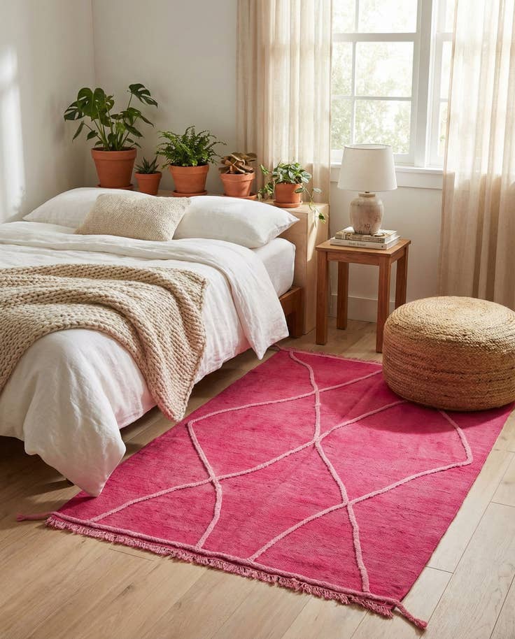 Detail image of 4' 1 x 6' Hand Knotted Moroccan Wool Rug