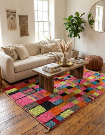 4' 10 x 8' 9 Hand Knotted Moroccan Wool Rug