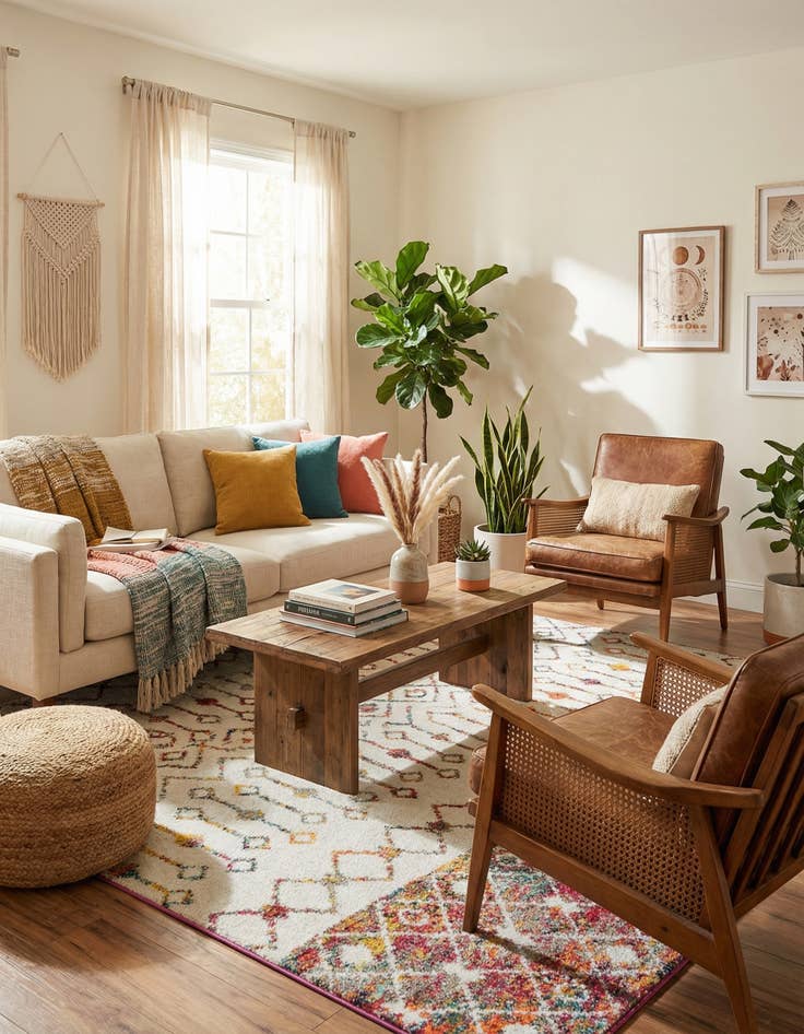 Detail image of  5' 3 x 8' Moroccan Trellis Rug