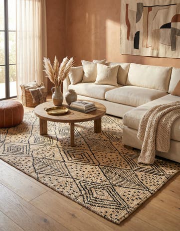 5' 9 x 7' 5 Hand Knotted Moroccan Wool Rug
