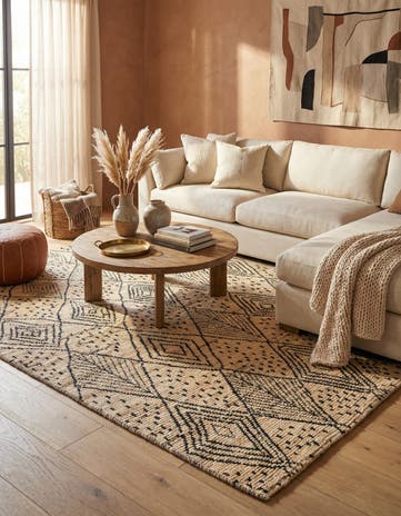 5' 9 x 7' 5 Hand Knotted Moroccan Wool Rug