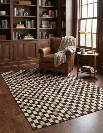 4' 11 x 7' 9 Cowhide - Patchwork Rug