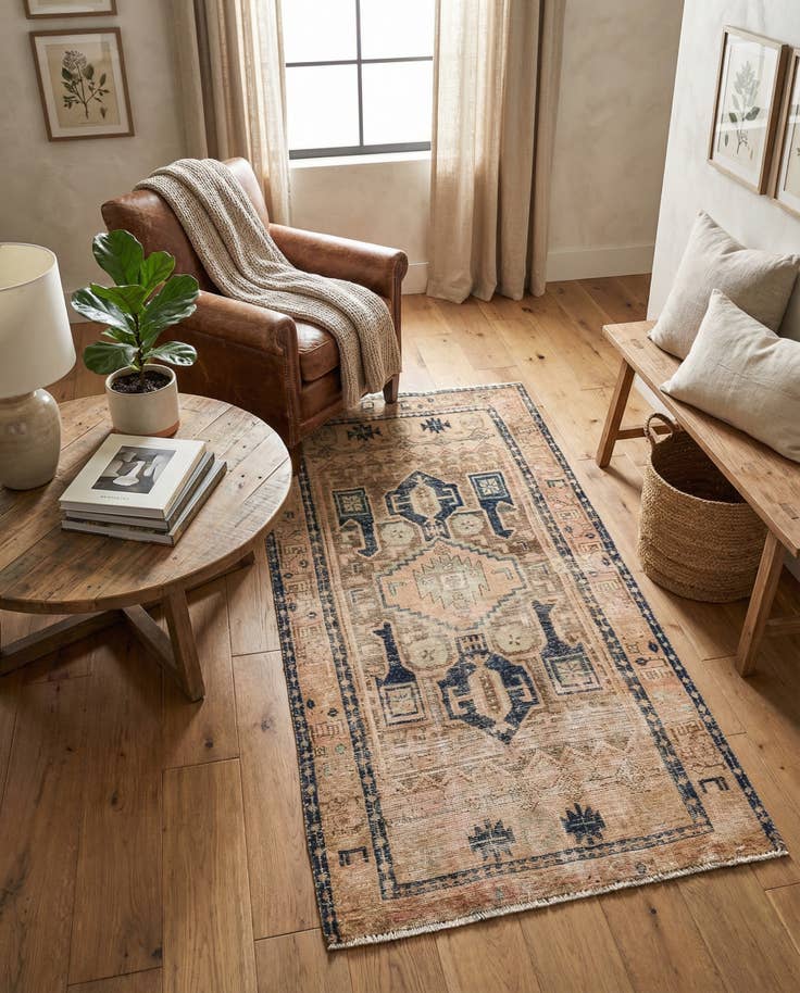 Detail image of 3' 8 x 6' 6 Hand Knotted Ultra Vintage Persian Wool Rug