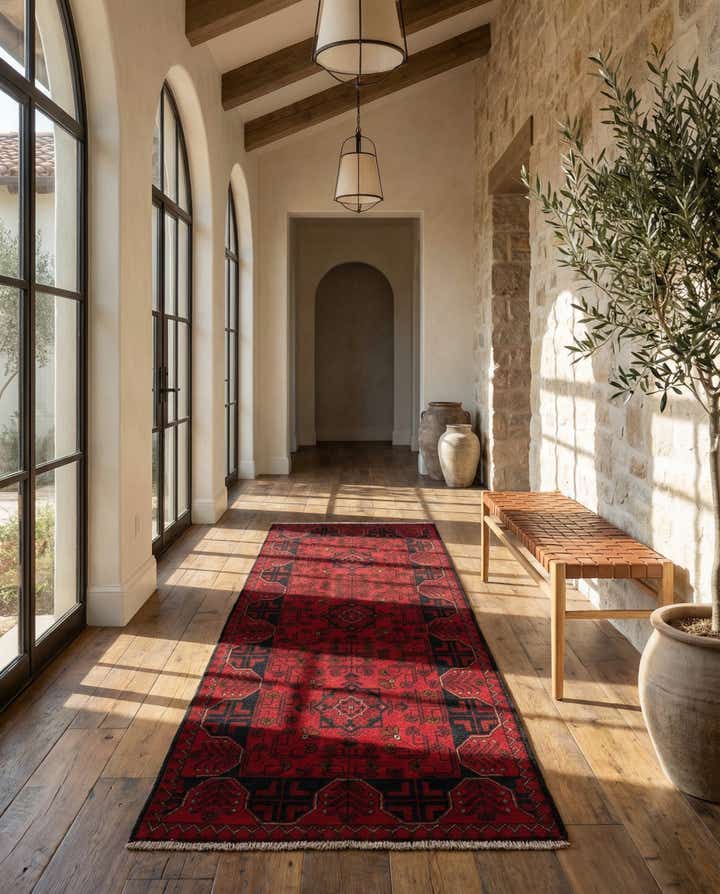 2' 9 x 6' 6 Hand Knotted Khal Mohammadi Wool Runner Rug