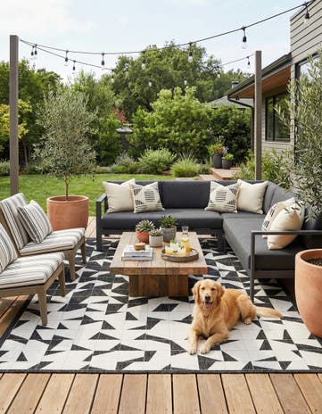 9' x 12' Easy-Clean Modern Indoor / Outdoor Rug