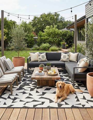 9' x 12' Easy-Clean Modern Indoor / Outdoor Rug