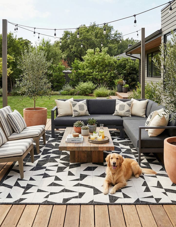9' x 12' Easy-Clean Modern Indoor / Outdoor...
