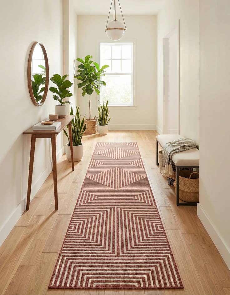 Detail image of 2' 7 x 12'  Washable Modern Indoor / Outdoor Runner Rug