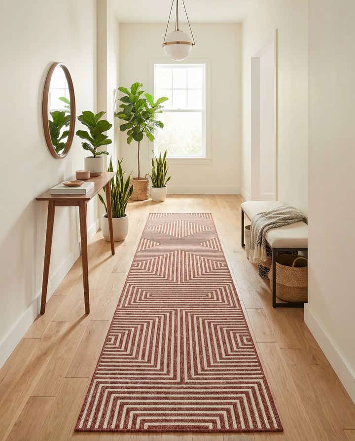 2' 7 x 12' Easy-Clean Modern Indoor / Outdoor Runner Rug