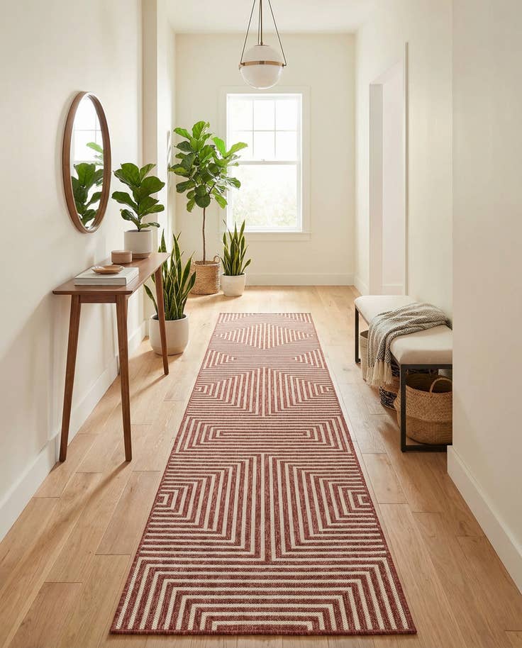 Detail image of 2' 7 x 12' Easy-Clean Modern Indoor / Outdoor Runner Rug