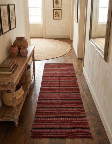 5' 4 x 11' 10 Hand Woven Kilim Fars Wool Runner Rug