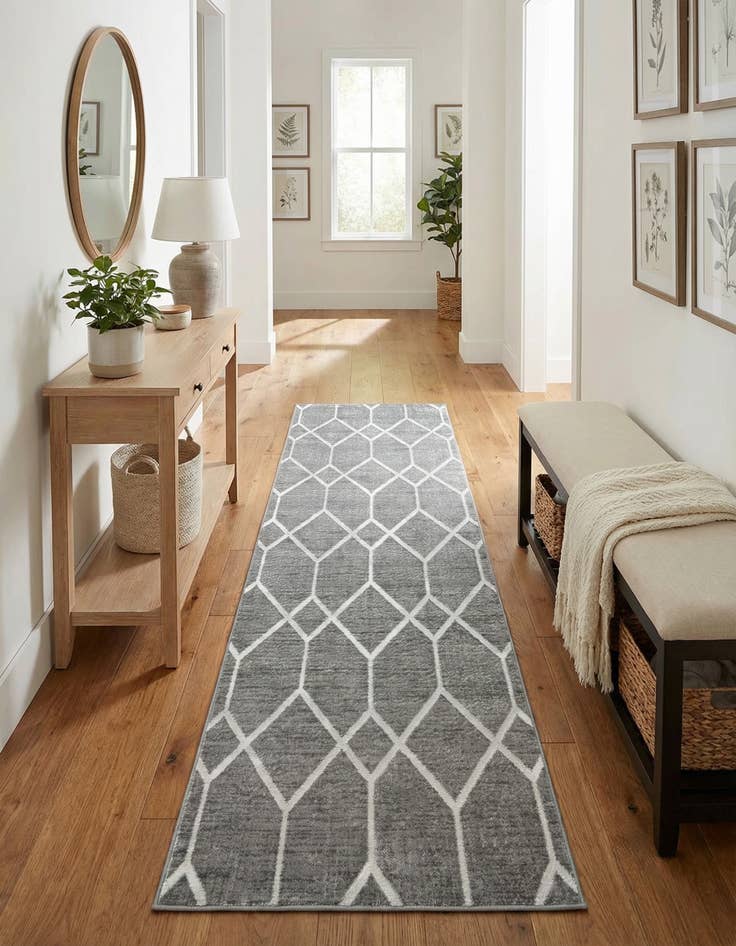 Detail image of  3' x 10' Lattice Trellis Runner Rug
