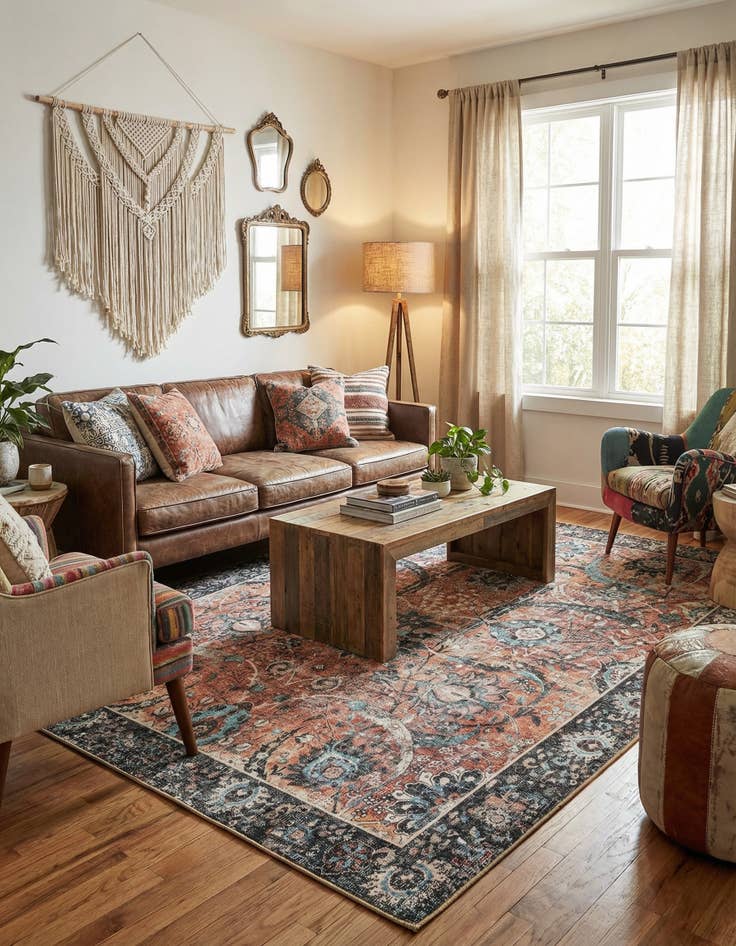 Detail image of 7' 10 x 10' Washable Timeless Rug