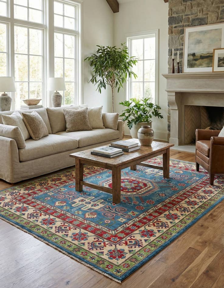 Detail image of 5' 7 x 7' 9  Hand Knotted Kazak Rug