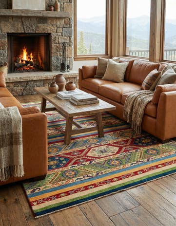 6' 7 x 9' 8 Hand Knotted Kazak Rug