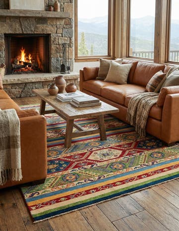 6' 7 x 9' 8 Hand Knotted Kazak Rug