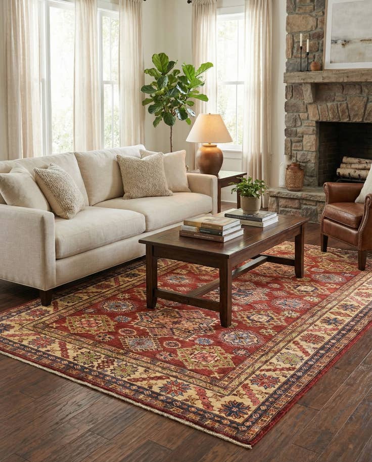 Detail image of 180cm x 245cm Hand Knotted Kazak Oriental Rug