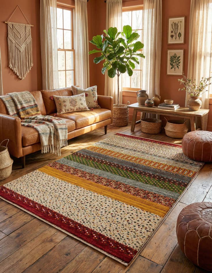 Detail image of 4' x 6' Gabbeh Rug