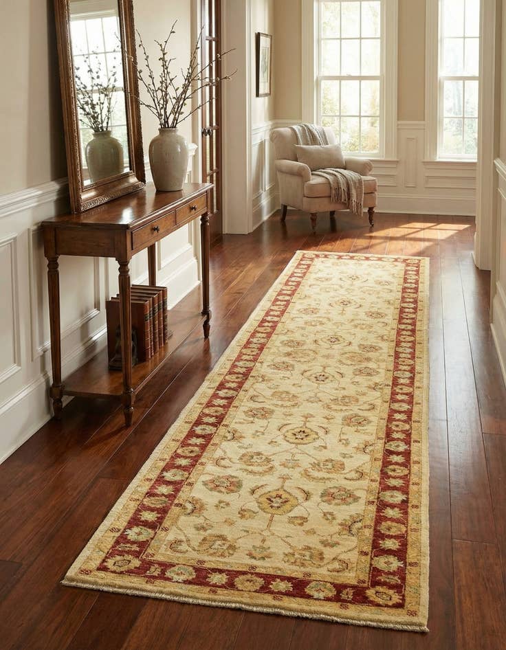 Detail image of 2' 9 x 11' 1  Hand Knotted Peshawar Ziegler Runner Rug