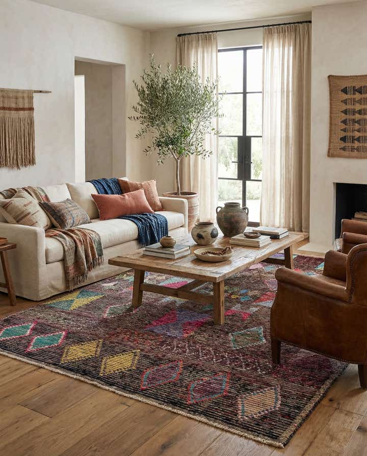8' 5 x 10' 7 Hand Knotted Moroccan Wool Rug