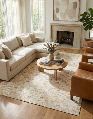 6' 8 x 9' 9 Cowhide Stocks Rug