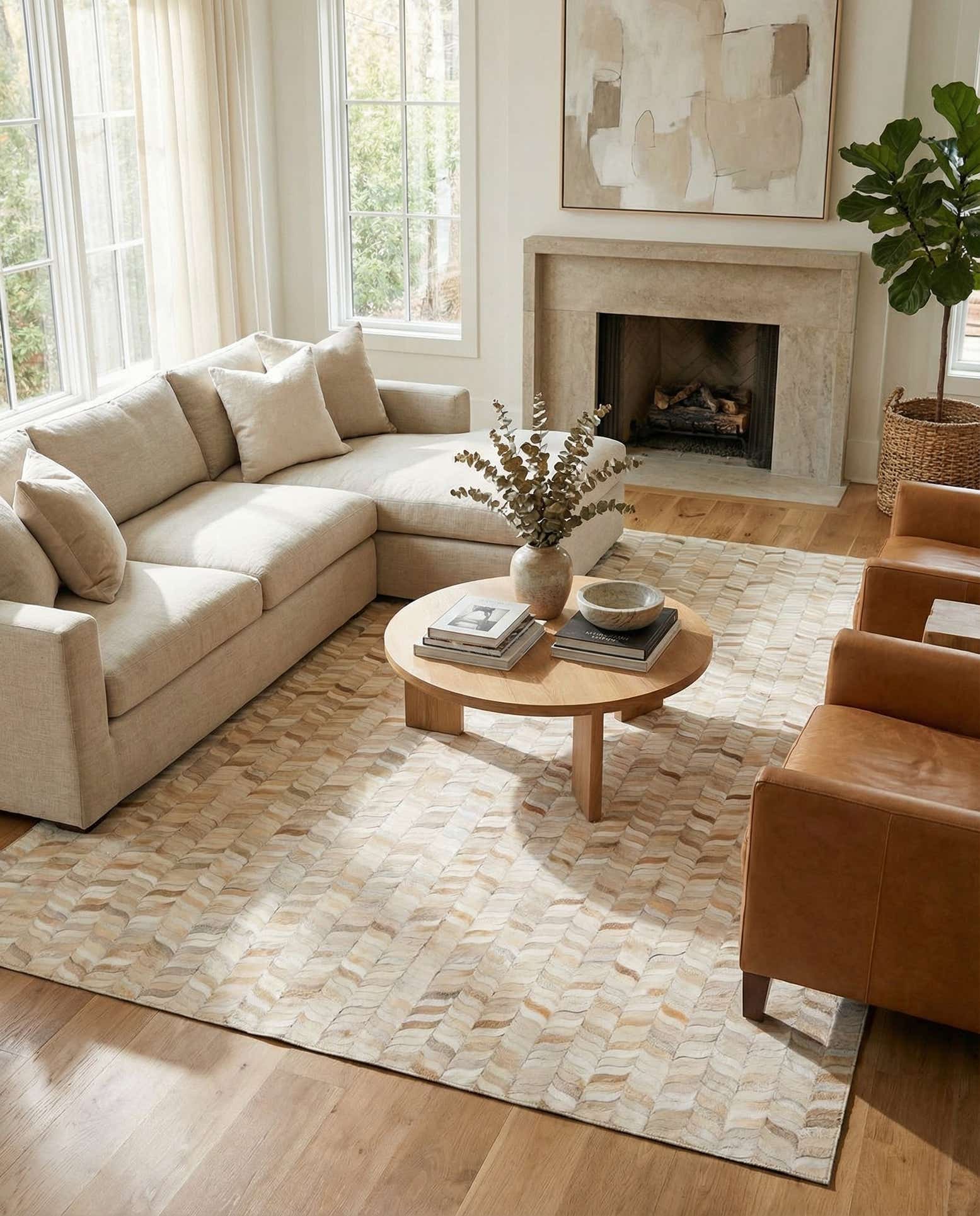 6' 8 x 9' 9 Cowhide Stocks Rug