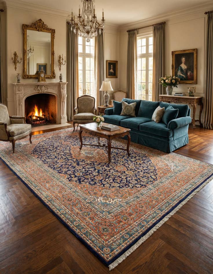 Detail image of 9' 8 x 12' 9 Mashad Wool Rug