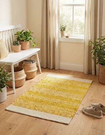 Sunshine Yellow Hand Woven Lariat Rug
