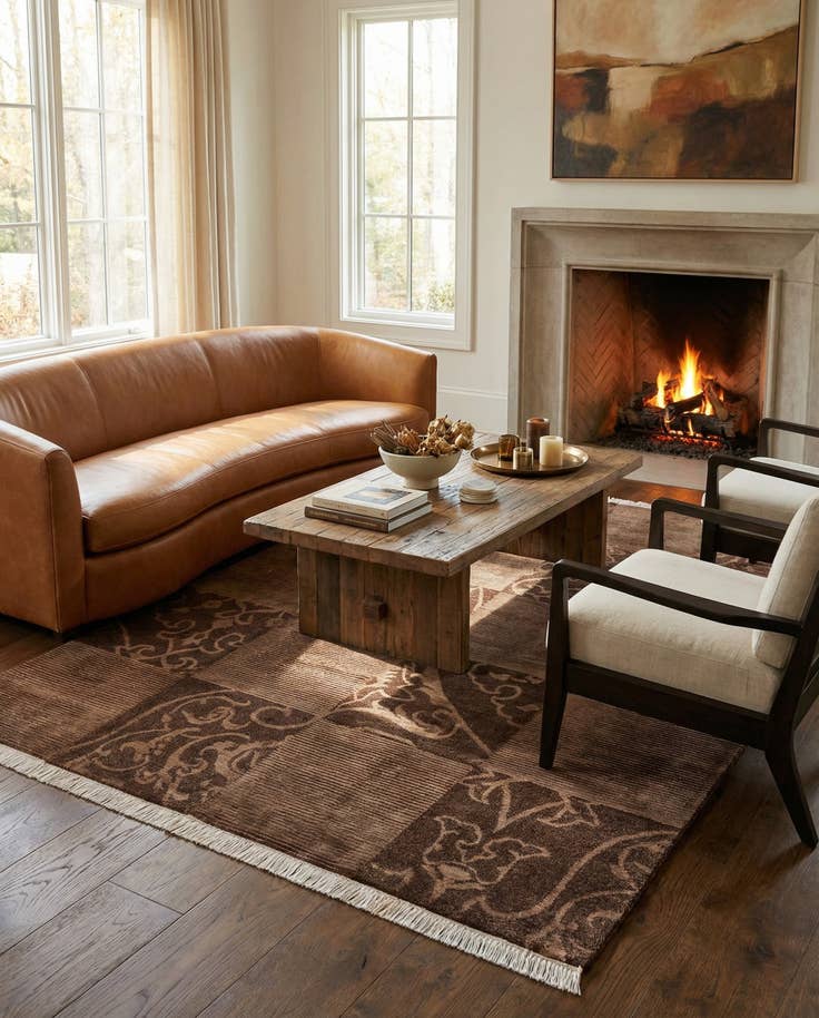 Detail image of 5' 10 x 8' Hand Knotted Darya Wool Rug