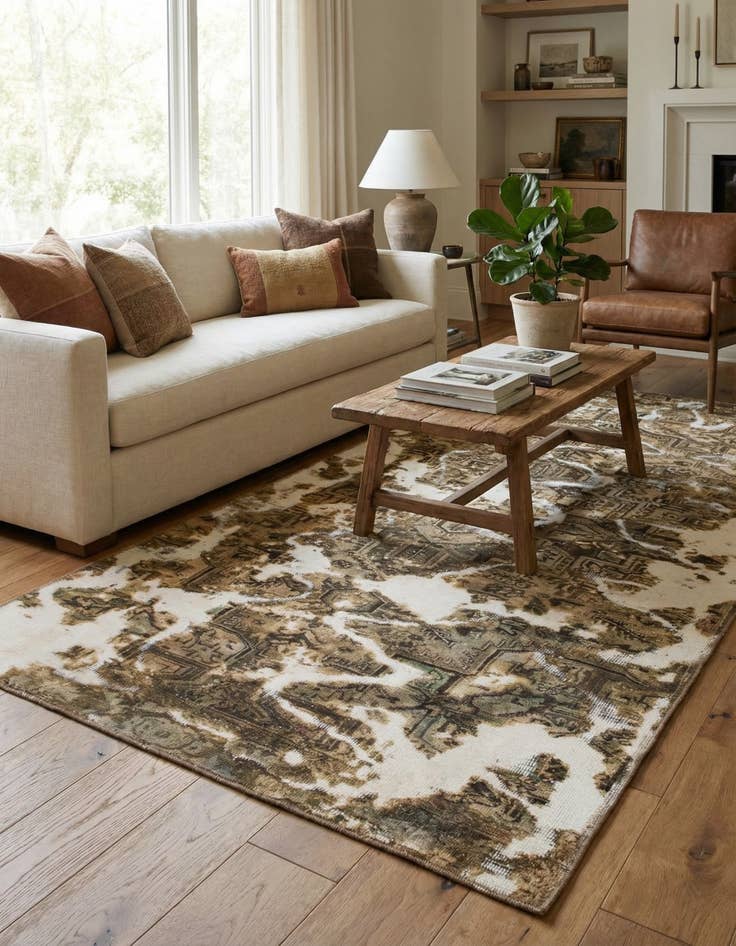 Detail image of 3' 5 x 7'  Hand Knotted Ultra Vintage Persian Wool Runner Rug