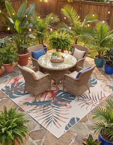 7' 10 x 7' 10 Easy-Clean Baja Indoor / Outdoor Square Rug