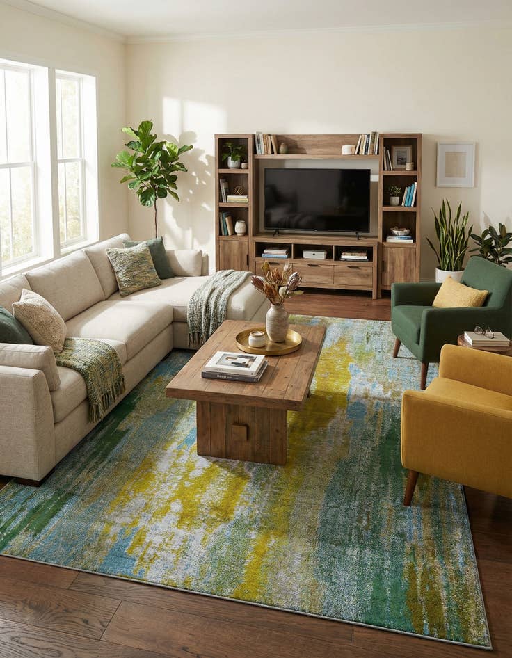 Detail image of 10' 6 x 16' 5  Washable Barcelona Rug