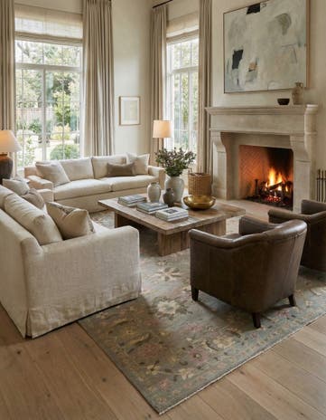 10' 8 x 15' Hand Knotted Oushak Wool Rug