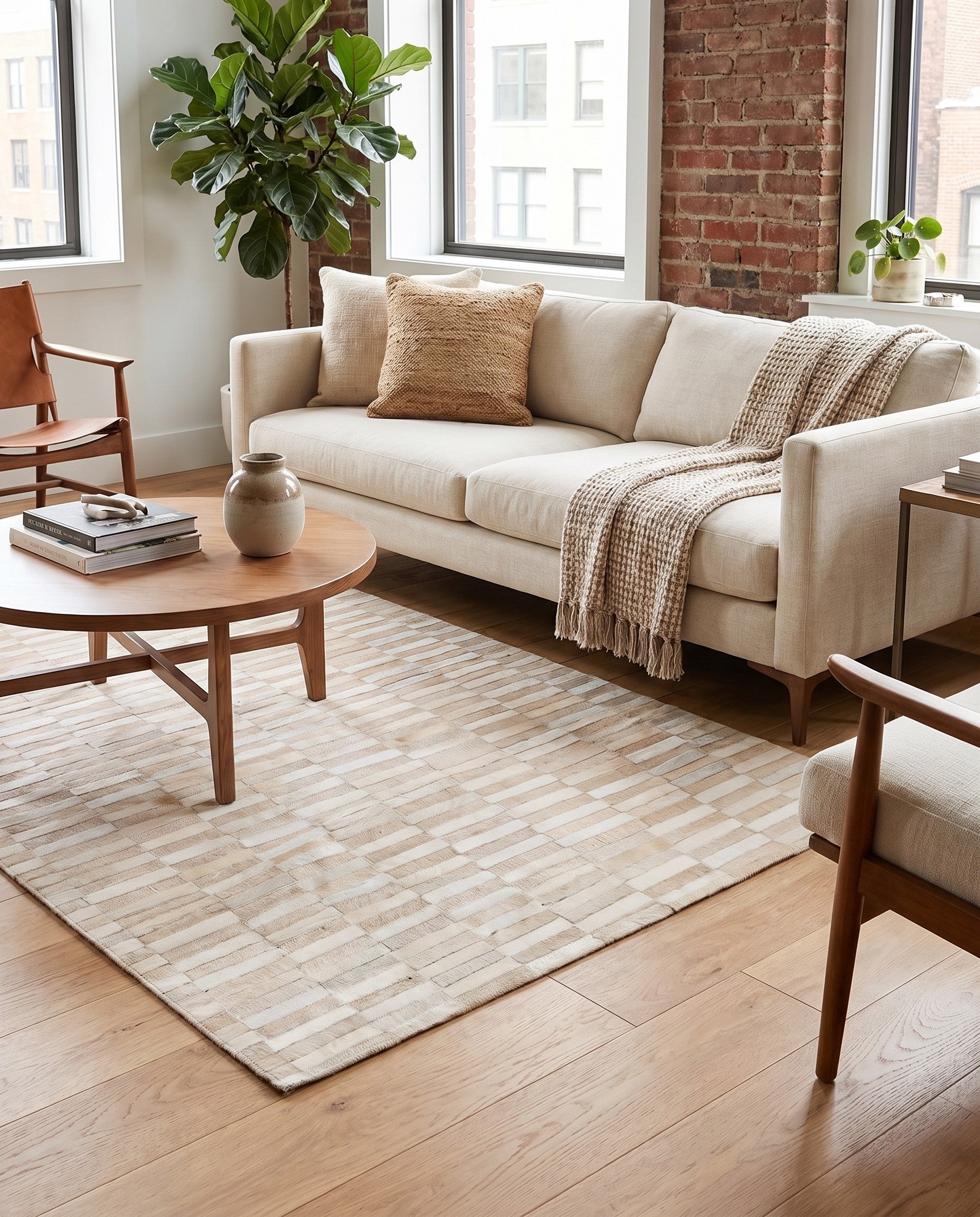 4' x 6' Cowhide Leather Rug