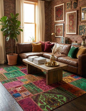 5' 9 x 7' 7 Hand Knotted Ultra Vintage Persian Wool Rug