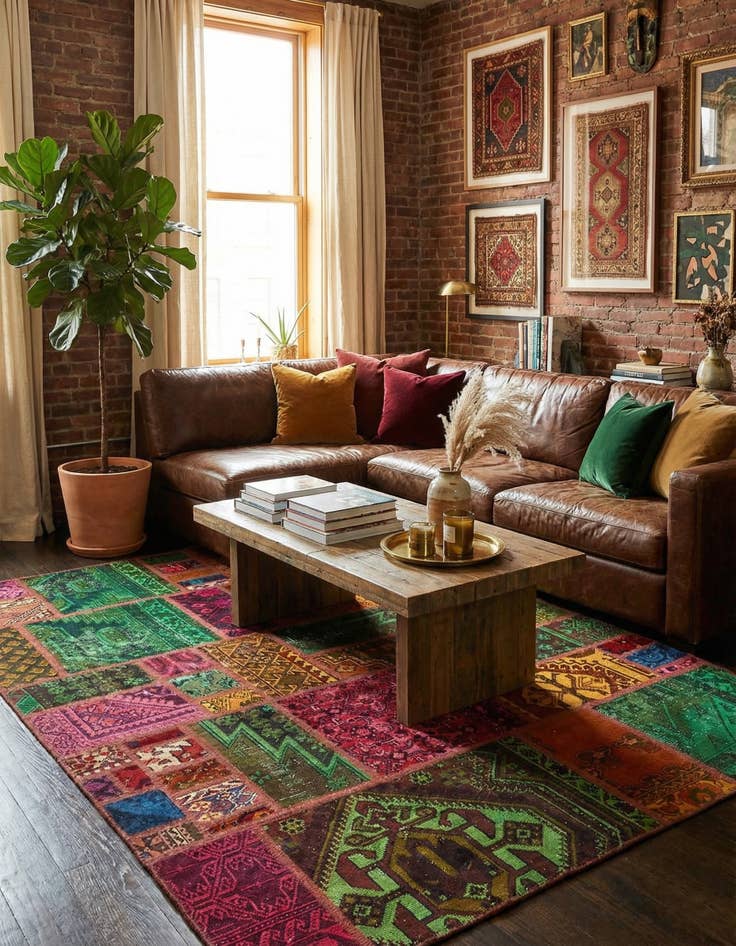 Detail image of 5' 9 x 7' 7  Hand Knotted Ultra Vintage Persian Wool Rug