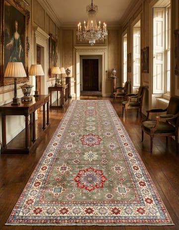 10' 1 x 19' 9 Hand Knotted Kazak Runner Rug