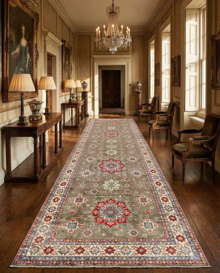 10' 1 x 19' 9 Hand Knotted Kazak Runner Rug