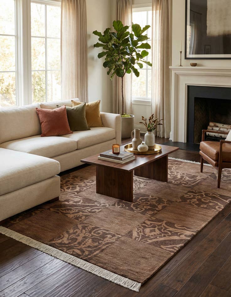 Detail image of 6' 9 x 10' 2  Hand Knotted Darya Wool Rug