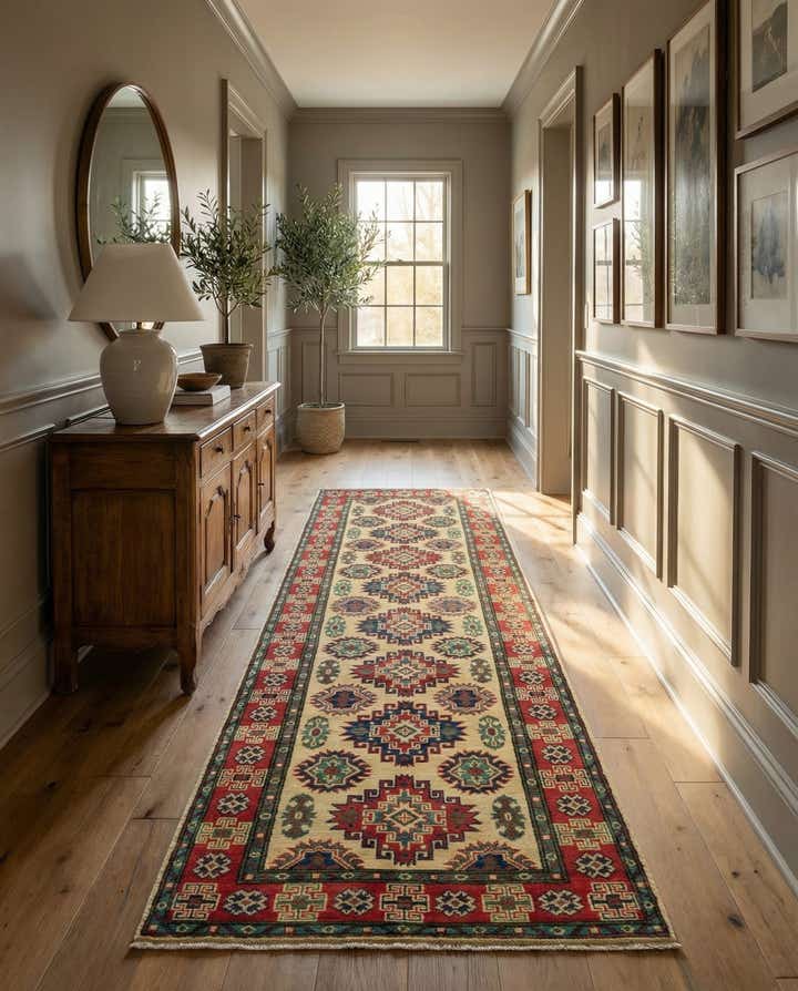 2' 10 x 9' 10 Hand Knotted Kazak Runner Rug