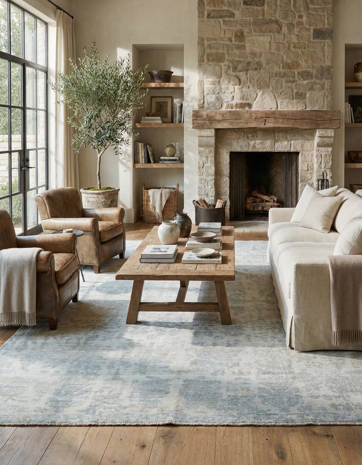 Detail image of 8' 9 x 12' 6  Hand Knotted Oushak Wool Rug