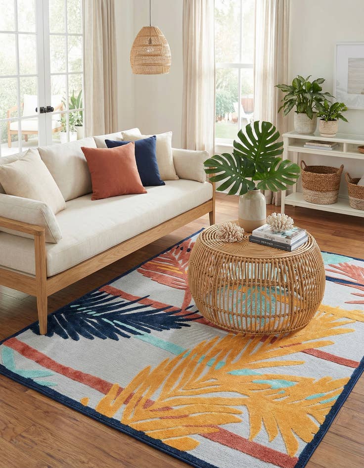 Detail image of 9' x 12'  Washable Belize Indoor / Outdoor Rug