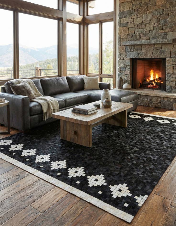 Detail image of 8' x 10' 1 Cowhide Stocks Rug